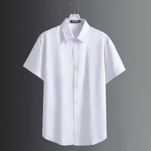 Brand new men's shirt, black ice silk, non-iron short sleeve, business casual