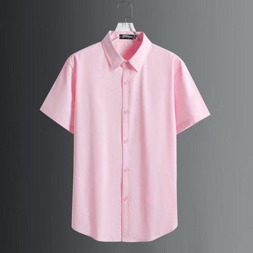 Brand new men's shirt, black ice silk, non-iron short sleeve, business casual