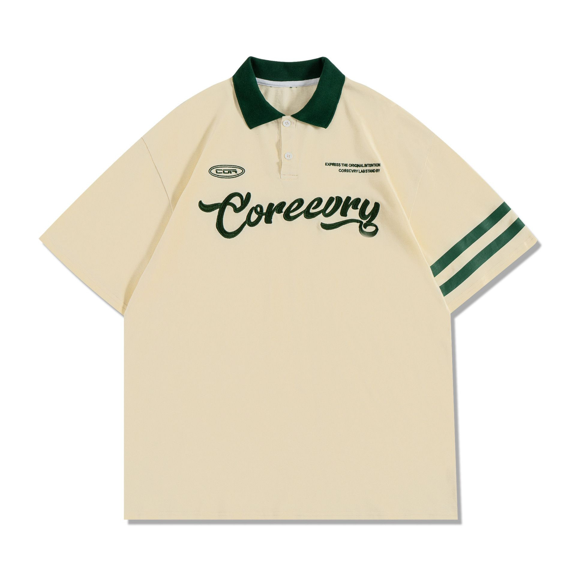 American retro lapel short-sleeved T-shirt