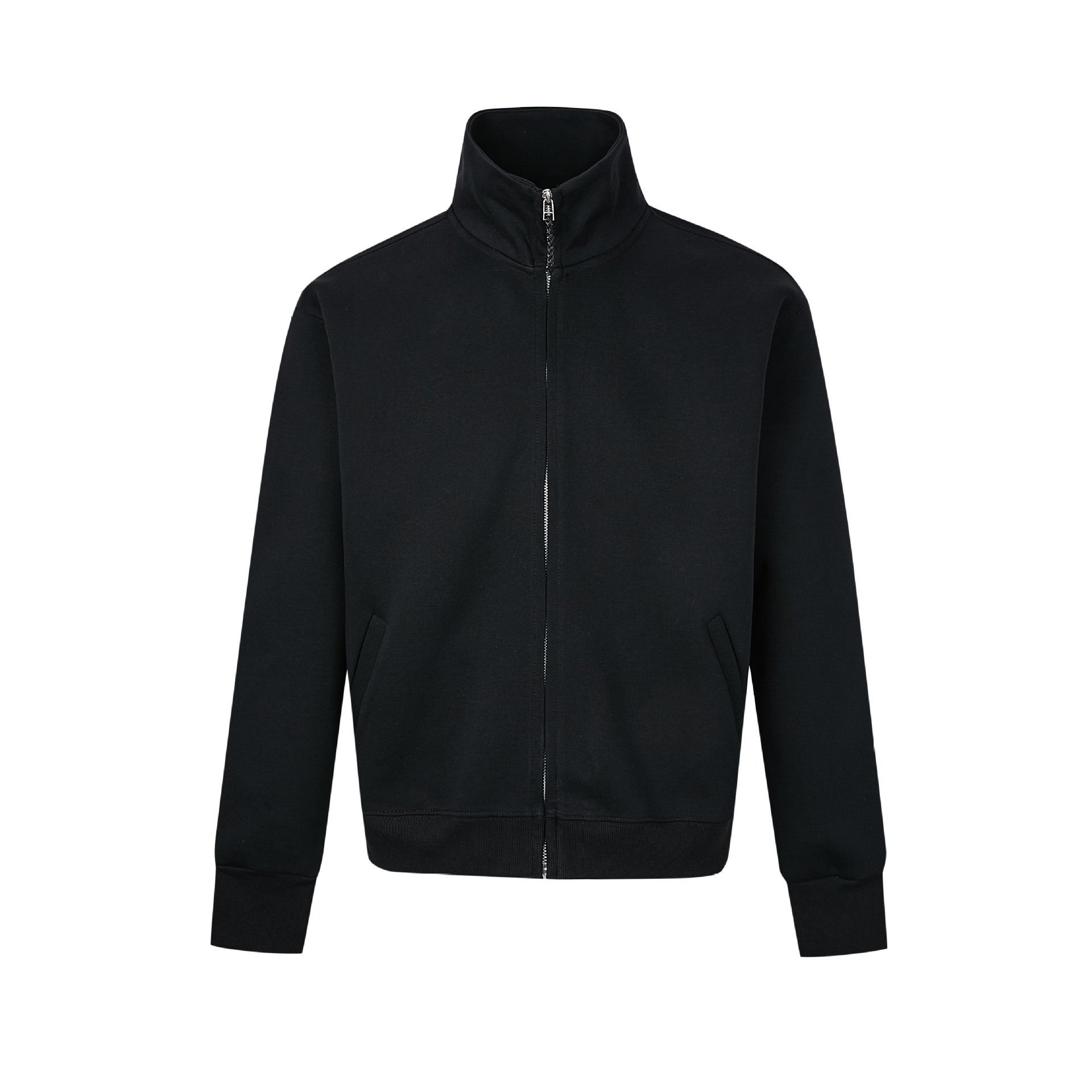 Milk silk stand collar zipper sweatshirt jacket top