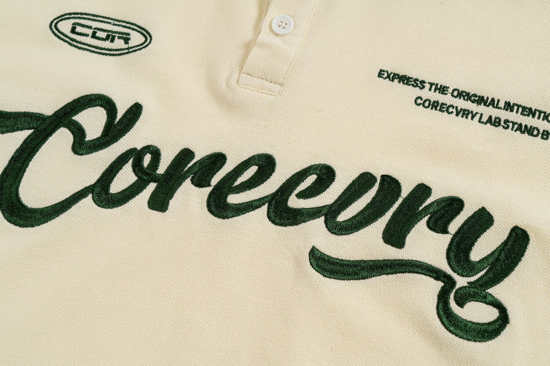 American retro lapel short-sleeved T-shirt
